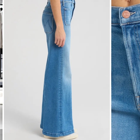 MOTHER Hustler Roller Patch Pocket Sneak Wide Leg Jeans - Picture 4 of 14